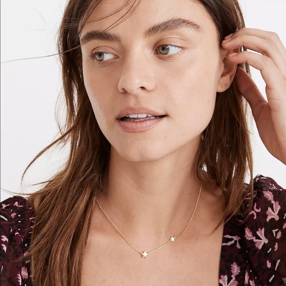 Madewell Hammered Star Asymmetrical Choker Necklace